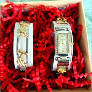 Geneva Crystal Watch and Bracelet Set